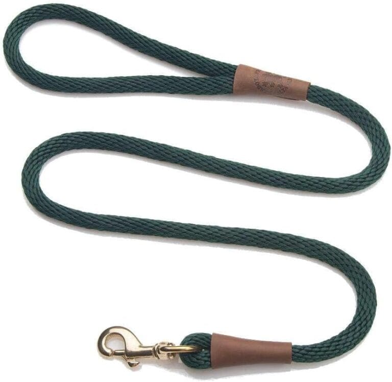 Mendota Pet Snap Leash - British-Style Braided Dog Lead, Made in The USA - Hunter Green, 1/2 in x 6 ft - for Large Breeds