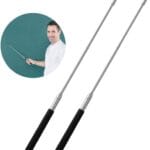 Teachers Pointer Sticks, 2 Pack Telescopic Teaching Pointer, Extendable Retractable Whiteboard Pointer with A Lanyard (Black)