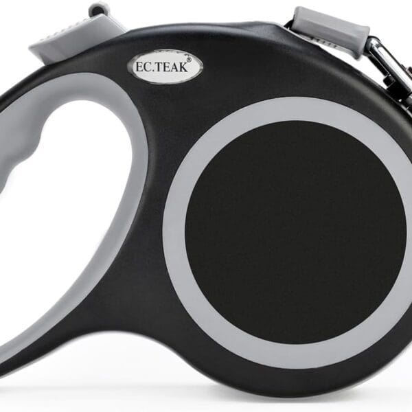 Retractable Dog Leash 26 FT, Heavy Duty Dog Leash for Dogs up to 110lbs, Strong Nylon Tape No Tangle, One-Handed Brake, Pause, Lock, Perfect for Medium Large Dogs (Black, 26 FT(66-110 LBS))