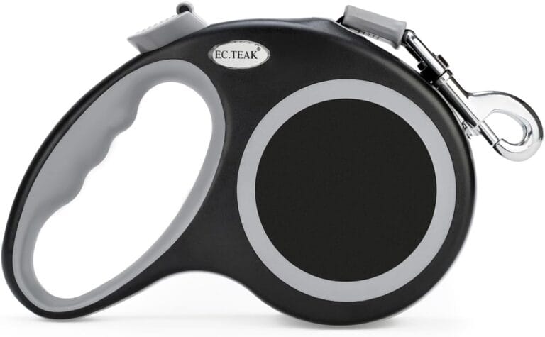 Retractable Dog Leash 26 FT, Heavy Duty Dog Leash for Dogs up to 110lbs, Strong Nylon Tape No Tangle, One-Handed Brake, Pause, Lock, Perfect for Medium Large Dogs (Black, 26 FT(66-110 LBS))