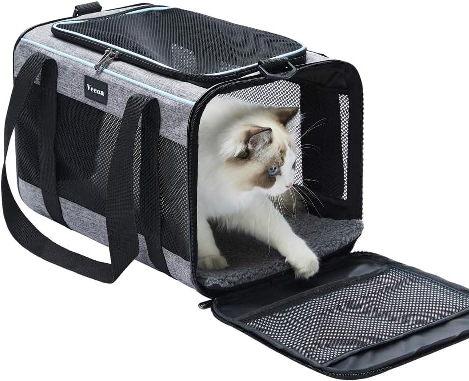 Vceoa 17.5x11x11 Inches Cat, Dog Carrier For Pets Up To 16 Lbs, Soft Sided Cat Bag Animal Carriers Travel Puppy Carry As A Toy Of Fabric Pet Home Vceoa 17.5x11x11 Inches Cat, Dog Carrier for Pets Up to 16 Lbs, Soft-Sided Cat Bag Animal Carriers Travel Puppy Carry As a Toy of Fabric Pet Home