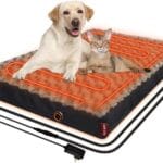 Heated Dog Bed with12V24V Safe Voltage, Electric Heating Arthritis Orthopedic Dog Bed with Thickened Memory Foam, Heated Pet Bed with Waterproof Cover for Medium Dogs, Large Dogs (Large)