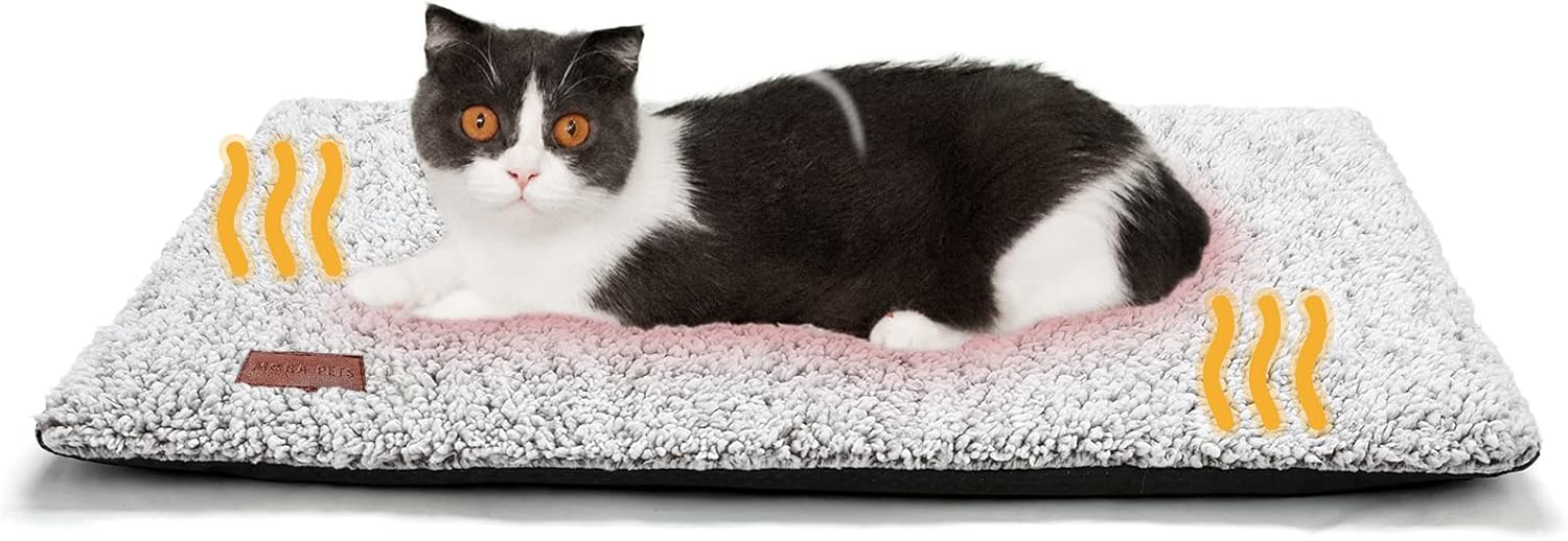 thumbnail image 2 of Self Warming Cat Bed, Soft Cat Dog Pet Heating Pad For Indoor Outdoor, Washable Non-Slip Heated Cat Mat Thermal Blanket 2 of 9