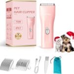 Dog Cat Home Hair Clipper Portable Electric Pet Grooming Kits,Pink,TS006