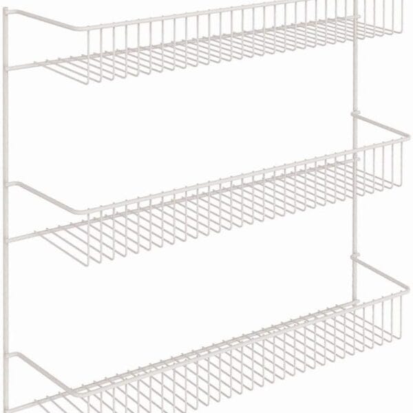 ClosetMaid 3-Tier Hanging Wall Mounted Metal Rack for Spices, Shelf Storage, Pantry Organization, Laundry, Kitchen, Bathroom, White, 8022 , 18-Inch Wide