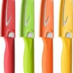 Paring knife, 4PCS Paring knives (4 Knives and 4 Knife cover), 4 Inch Peeling Knife, Fruit and Vegetable Knife, Ultra Sharp Kitchen Knives, German Steel, PP Plastic Handle