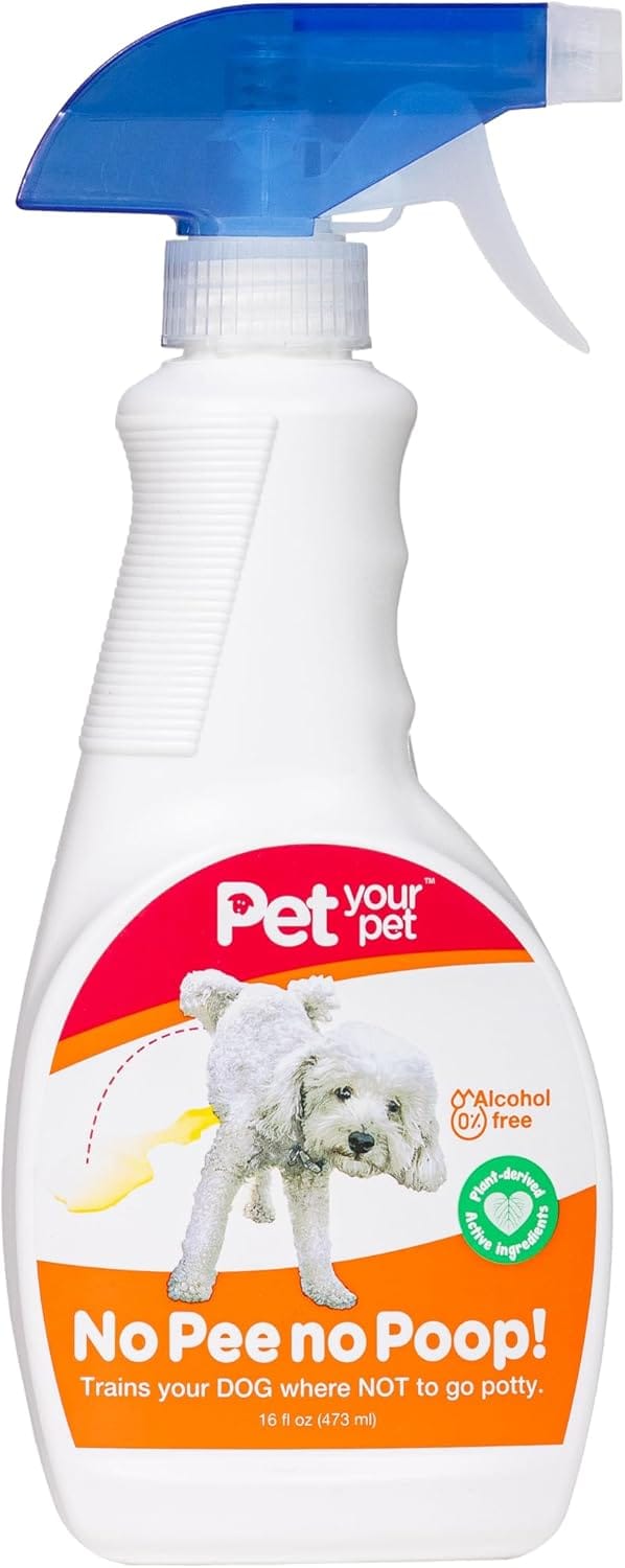 No Pee No Poop Dog Potty Training Spray, 16 Fl Oz Non Toxic Dog Spray To Prevent Peeing And Pooping Natural No Urine Marking Scent Corrector No Here Stops Dogs Peeing Indoor/Outdoor No Pee No Poop Dog Potty Training Spray, 16 Fl Oz Non-Toxic Dog Spray to Prevent Peeing and Pooping Natural No Urine Marking Scent Corrector - No Here Stops Dogs Peeing Indoor/Outdoor