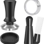 51mm Espresso Accessories Kit, Spring Loaded Calibrated Tamper, WDT Tool and Dosing Funnel Set Fits Delonghi 51 mm Espresso Coffee Machines and Portafilter