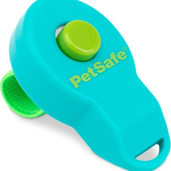 PetSafe Clik-R Training Tool - Positive Behavior Reinforcement - Ergonomic Design - Compact Finger Band - Daily Training Accessory - Clicker for Dogs & Cats - Teal