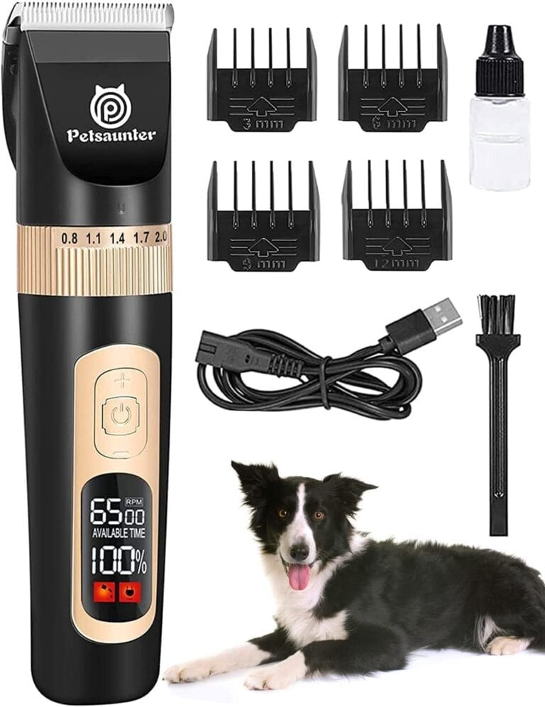 Dog Clippers for Grooming, 4-Speed & LCD, Low Noise Electric Trimmer for Grooming, Cordless Rechargeable Dog Hair Clippers, Super Quiet for Dogs & Pets with Thick or Heavy Coats(C95)