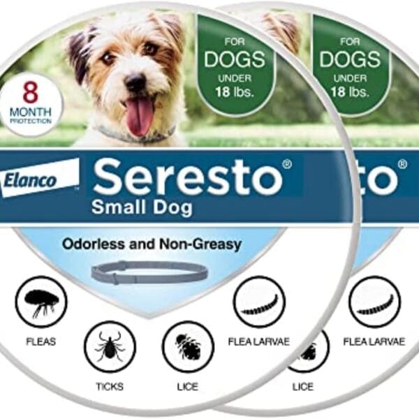 Seresto Small Dog Vet-Recommended Flea & Tick Treatment & Prevention Collar for Dogs Under 18 lbs. | 2 Pack