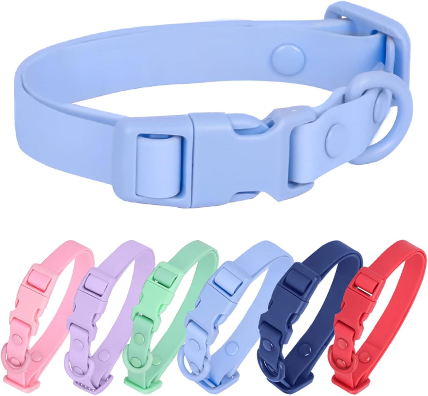 Waterproof Dog Collar Soft Rubber Dog Collar With Safety Buckle Adjustable Pet Collars For Small Medium Large Dogs Waterproof Dog Collar Soft Rubber Dog Collar with Safety Buckle Adjustable Pet Collars for Small Medium Large Dogs