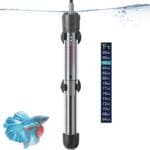 HITOP 25W 50W 100W 200W 300W Adjustable Aquarium Heater, Submersible Fish Tank Heater Thermostat with Suction Cups (100W-grey)
