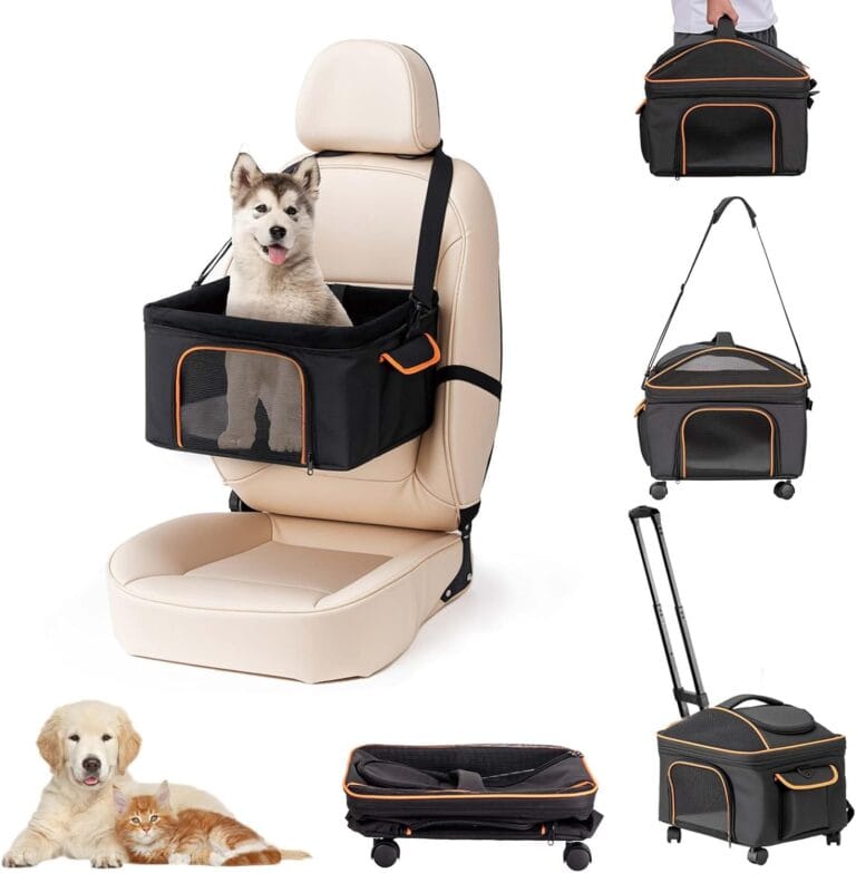 Pet Carrier for Small Dog Cat, Cat Dog Carrier with Wheels Soft Sided Dog Rolling Crate Cat Travel Bag up to 15 Lbs Pet Strollers for Small Pets