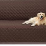 U-NICE HOME Reversible Sofa Cover Couch Cover for Dogs with Elastic Straps Water Repellent Furniture Protector for Pets Couch Cover for 3 Cushion Couch (Sofa, Coffee/Beige)
