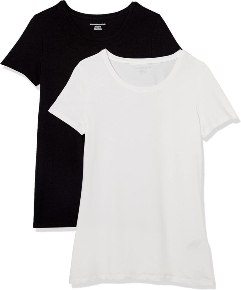 Amazon Essentials Women's Regular-Fit Short-Sleeve Crewneck T-Shirt, Multipacks