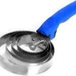 Reversible Stainless Steel Curry Comb with Soft Touch Grip (Blue)