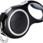 26Ft Retractable Dog Leash, Heavy Duty Great Leash for Dog up to 110 lbs, Anti-Slip Rubberized Handle, One-Handed Brake, Strong Nylon Tape, Tangle Free(Large Size).