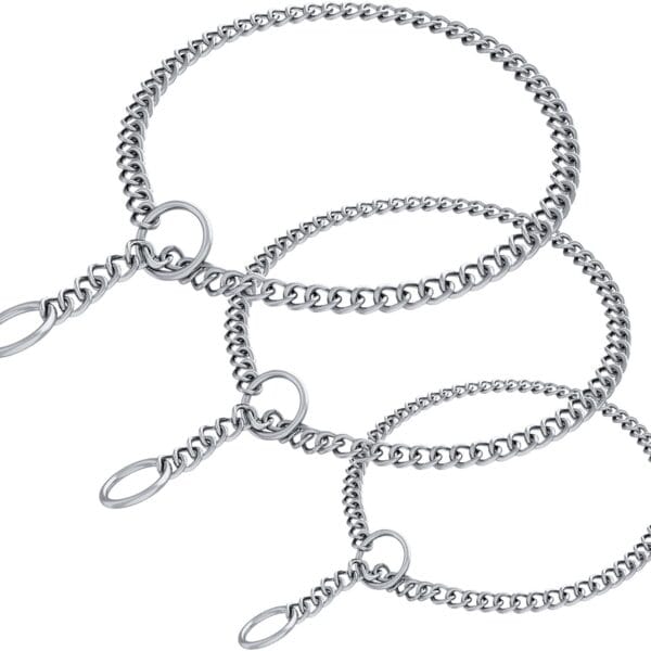 3 Pack Dog Collar Chain, Stainless Steel Training Collar for Dogs