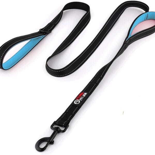 Dog Leash 6ft Long,Traffic Padded Two Handle,Heavy Duty,Reflective Double Handles Lead for Control Safety Training,Leashes for Large Dogs or Medium Dogs,Dual Handles Leads(Black)