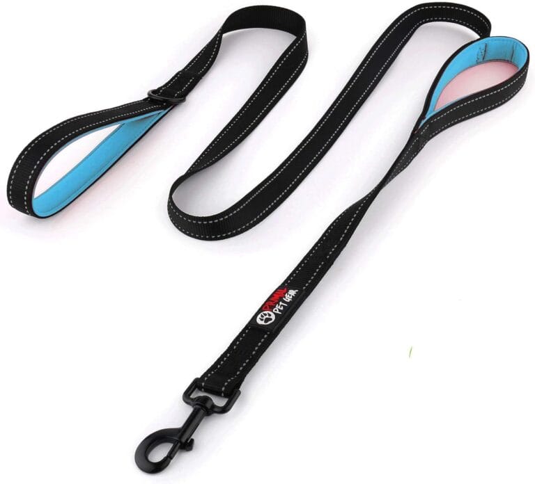 Dog Leash 6ft Long,Traffic Padded Two Handle,Heavy Duty,Reflective Double Handles Lead for Control Safety Training,Leashes for Large Dogs or Medium Dogs,Dual Handles Leads(Black)