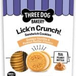 Three Dog Bakery Classic Cremes Baked Dog Treats, Golden with Peanut Butter Filling, 13 oz,Brown,310077