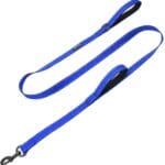 Max and Neo Double Handle Traffic Dog Leash Reflective - We Donate a Leash to a Dog Rescue for Every Leash Sold (Blue)