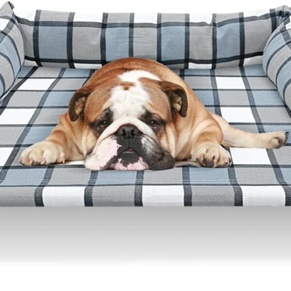 Elevated Raised Dog Bed Cot - Cooling Dog Bed with Pillows, Portable Washable Pet Cot with Metal Frame for Indoor & Outdoor Use