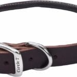 Coastal Pet Circle T Latigo Leather Round Dog Collar - Handcrafted Leather Pet Collar for Dogs - Comfortable for Dogs with Long Hair or Sensitive Skin - 3/8" x 20"
