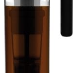 Takeya Glass Cold Brew Coffee Maker for Iced Coffee, Airtight Pitcher, Premium Quality, 2 Quart, Black Lid and Handle