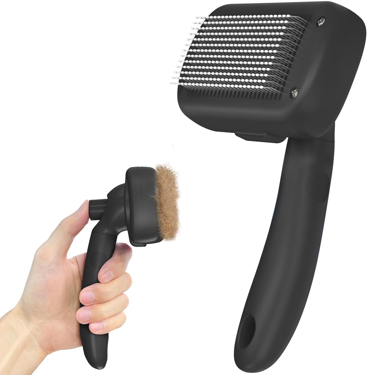Self Cleaning Shedding Brush Skin Friendly Grooming Tool For Dogs, Cats, And Puppies, Deshedding And Hair Removal For Long And Short Haired Pets, Black Self Cleaning Shedding Brush - Skin Friendly Grooming Tool for Dogs, Cats, and Puppies, Deshedding and Hair Removal for Long and Short Haired Pets, Black