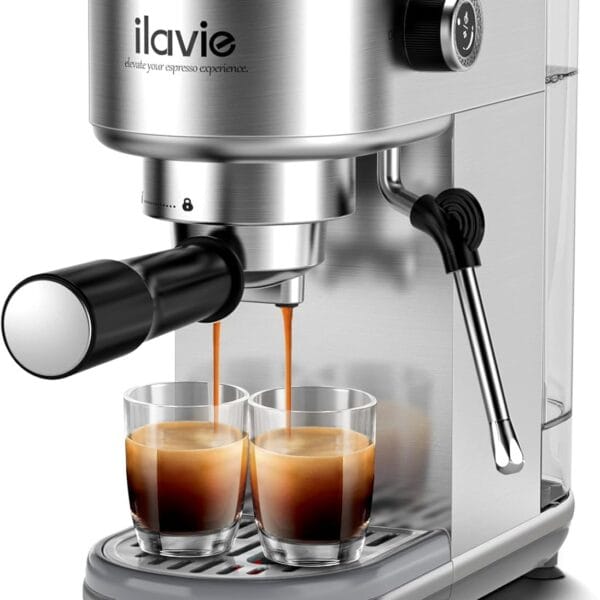 Espresso Machine 20 Bar, Compact Espresso Maker Stainless Steel Professional Coffee Machine Espresso for Home with Power Steam, Cappuccino and Latte Machine