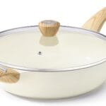 SENSARTE Ceramic Nonstick Frying Pan Skillet with Lid, 12 Inch Large Deep Frying Pan, 5 Qt Saute Pan, Induction Pan, Healthy Non Toxic Cooking Pan with Helper Handle, PFOA PFAS PTFE Free