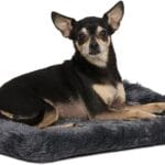MidWest Homes for Pets QuietTime XXS Dog Bed  Gray Faux Fur Bolster, Ultra-Soft and Machine Washable, Fits 18-Inch Crates and Carriers, for Small Dogs and Cats