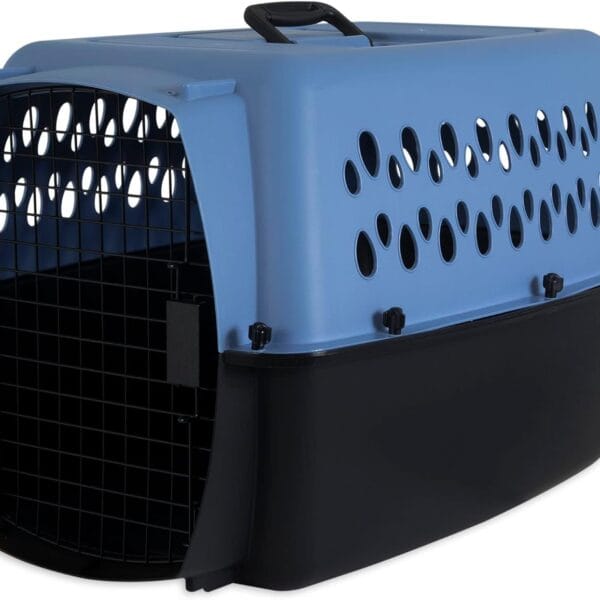 Petmate Pet Porter Fashion Dog Kennel 26", Parisian Blue & Black, for Pets 20-25lbs, Made in USA