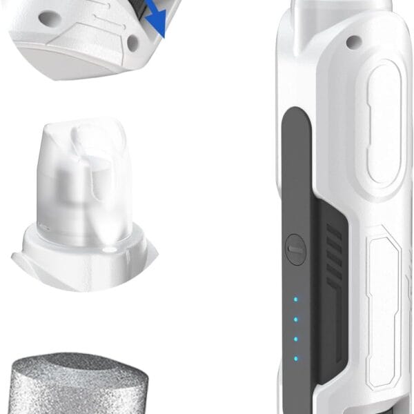 PAPIFEED 6-Speed Dog Nail Grinder Quiet, Silent Groom Pro with 2 LED Lights & Dust-Proof Cover, Nail Grinder for Large/Medium/Small Dogs & Cats, Rechargeable Type-C Charging - White