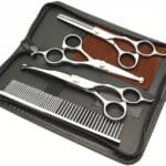 5 in1 Dog Grooming Scissors Kit,Professional Pet Grooming Scissors with Safety Round Tips,4CR Stainless Steel Sharp and Heavy-duty for Dogs Cats Pets
