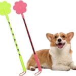 2 Pcs Dog Training Stick, Durable Silicone Dog Training Whip with Non-Slip Grip, Outdoor and Indoor Training Dog Tools, Puppy Training Whip Exercise Accessory (Pink+ Green)