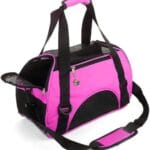 Cat Carrier,Soft-Sided Pet Travel Carrier for Cats,Dogs Puppy Comfort Portable Foldable Pet Bag Airline Approved (Small Rosered)