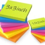 (12 Pack) Sticky Notes 3x3 + 1.5x2 in Small Sticky Note, Self-Sticky Note Pads | Sticks Strong & Removes Clean | Recycled Paper Cute Sticky Notes to School Supplies, Office Products, 6 Colors