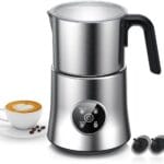 Milk Frother and Steamer, Large Capacity Detachable Electric Milk Frother, Automatic Warm and Cold Foam Maker, Stainless Steel Jug, BPA Free