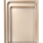 Baking Sheet Pan Set of 3, Commercial Cookie Sheets for Baking, Nonstick Half/Quarter/Jelly Roll Pans Replacement Toaster Oven Tray, Heavy Duty & Easy Clean, Champagne Gold