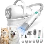 Dog Grooming Kit, Pet Grooming Vacuum with Pet Clipper Nail Grinder, Dog Hair Vacuum with 6 Pet Grooming Tools for Dogs Cats Shedding Grooming