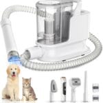 Dog Grooming Kit & Dog Grooming Vacuum, 12Kpa Suction Pet Vacuum Grooming Kit with Low Noise, 3 Suction Mode, 2L Capacity, 5 Pet Grooming Tools for Shedding Cat Hair, Home Cleaning