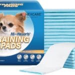 Honey Care All-Absorb, Small 17.5" x 23.5", 120 Count, Dog and Puppy Training Pads, Ultra Absorbent and Odor Eliminating, Leak-Proof 5-Layer Potty Training Pads with Quick-Dry Surface, Blue, A05