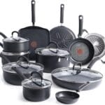 T-Fal Ultimate Hard Anodized Nonstick Cookware Set 17 Piece, Nonstick Pots and Pans Set with Fry Pan, Saucepans, Saute-Pan, Griddle, Dishwasher Safe, Black