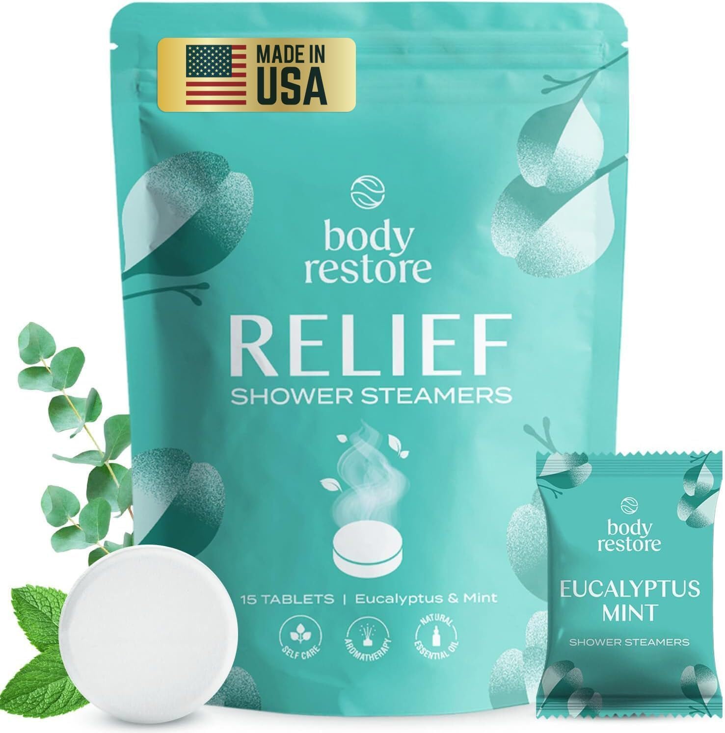 Body Restore Shower Steamers Aromatherapy 15 Pack Christmas Stocking Stuffers For Men, Birthday Gifts For Women, White Elephant, Relaxation, Self Care Eucalyptus Body Restore Shower Steamers Aromatherapy 15 Pack - Christmas Stocking Stuffers for Men, Birthday Gifts for Women, White Elephant, Relaxation, Self Care - Eucalyptus