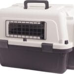 Plastic Dog/Cat Crate Portable Travelling Pet Kennel Without Wheel for Dogs/Cats, Small, Tan