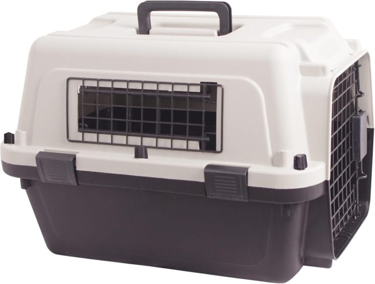 Plastic Dog/Cat Crate Portable Travelling Pet Kennel Without Wheel for Dogs/Cats, Small, Tan