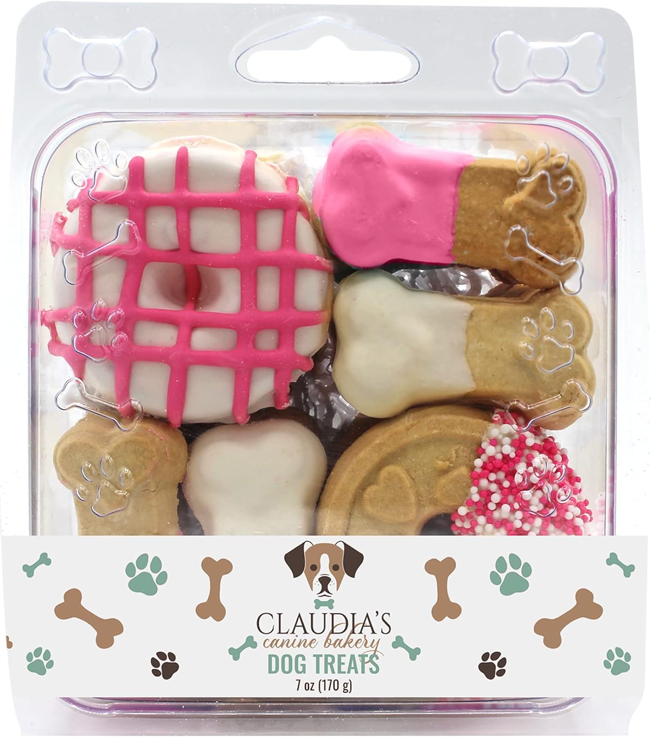 Claudia's Canine Bakery Pink Passion Assortment Of Gourmet Dog Cookies, 7oz Claudia's Canine Bakery Pink Passion Assortment of Gourmet Dog Cookies, 7oz
